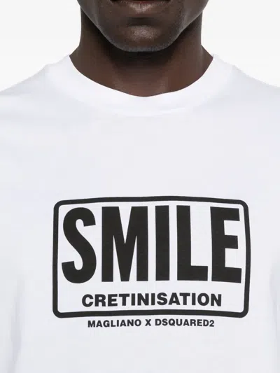 Dsquared2 Dsquared White Cotton Dsquared X Magliano T-shirt In White
