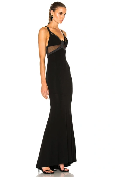 Shop Alexandre Vauthier Stretch Jersey Gown In Black