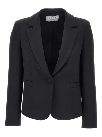 Kaos Notched-lapel Single-button Blazer In Black