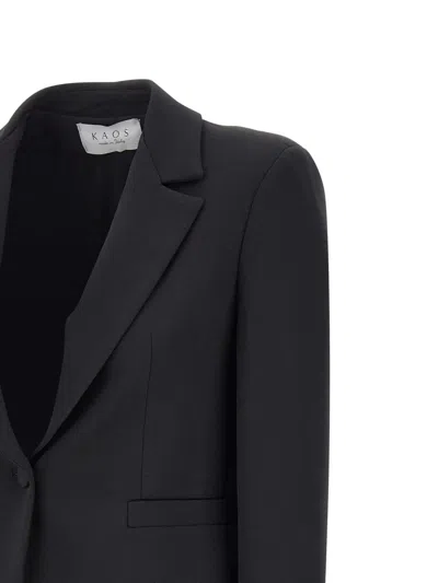 Kaos Notched-lapel Single-button Blazer In Black