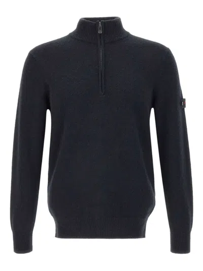 拉链领式罗纹毛衣