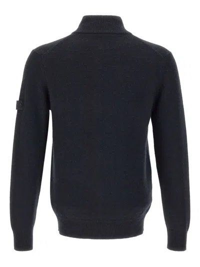 拉链领式罗纹毛衣