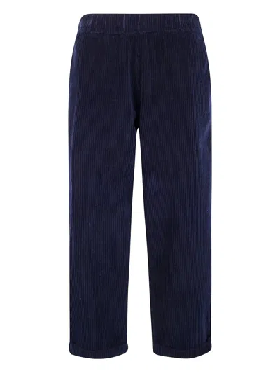 Labo Art Corduroy Elasticated Trousers In Blue