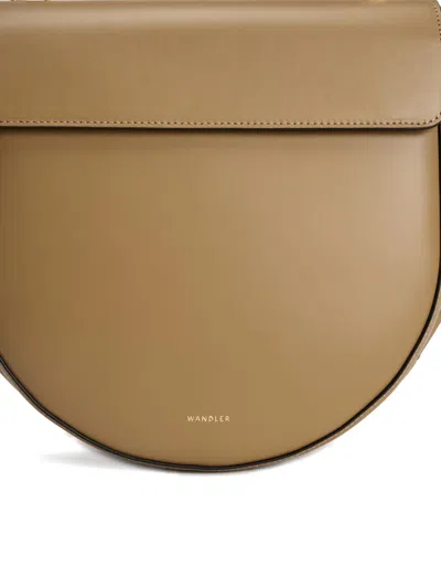 Wandler Structured Vitello Leather Shoulder Bag With Winged Sides In Brown