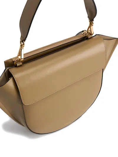 Wandler Structured Vitello Leather Shoulder Bag With Winged Sides In Brown