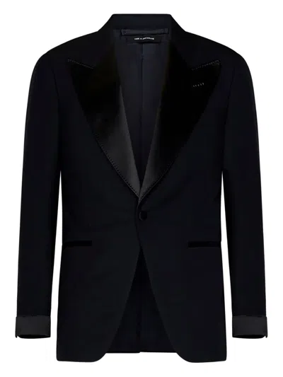 Tom Ford Stretch Wool Tuxedo In Black