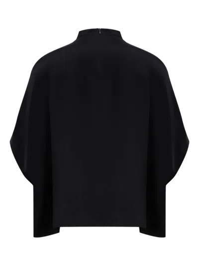 Lapointe High-neck Cape Top In Black