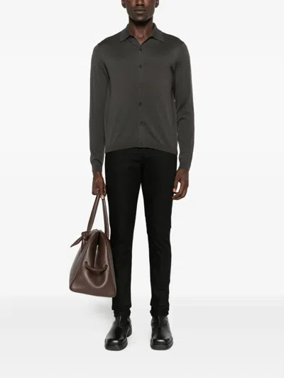 Emporio Armani Cotton Denim Trousers With Front And Back Pockets In Black