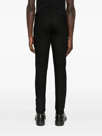 Emporio Armani Cotton Denim Trousers With Front And Back Pockets In Black