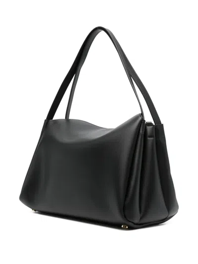 Themoirè Eudora Double-handle Top-handle Tote Bag In Black