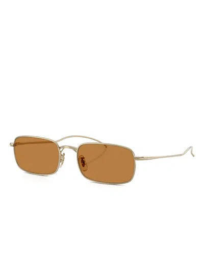 Oliver Peoples Womens Gold Ov1364st Rectangle-frame Metal Sunglasses In Gold