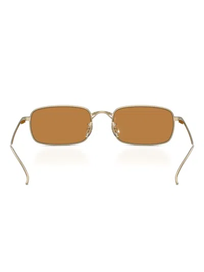 Oliver Peoples Womens Gold Ov1364st Rectangle-frame Metal Sunglasses In Gold