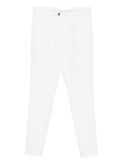 Brunello Cucinelli Tailored White Trousers With Classic Waistband In Neutral