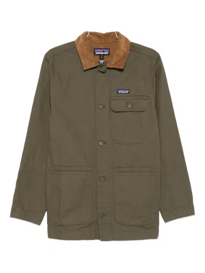 Patagonia Point Reyes Corduroy-collar Button-front Jacket In Green