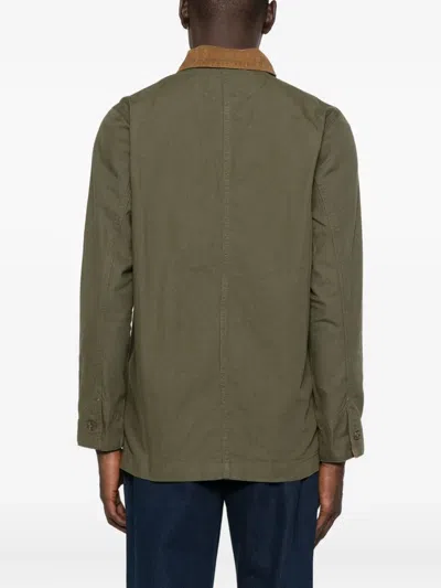 Patagonia Point Reyes Corduroy-collar Button-front Jacket In Green