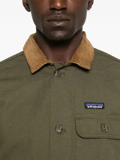 Patagonia Point Reyes Corduroy-collar Button-front Jacket In Green