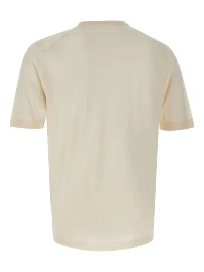 Filippo De Laurentiis Ribbed-hem Short-sleeve Sweater In Neutral