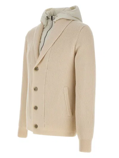 Herno Button Cotton Jacket In Neutral