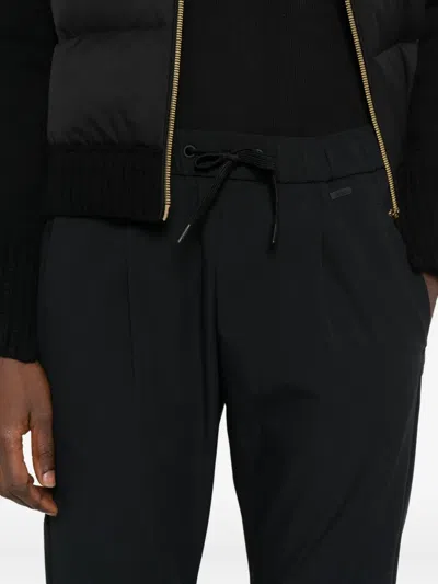 Herno Pleated Drawstring Trousers In Black
