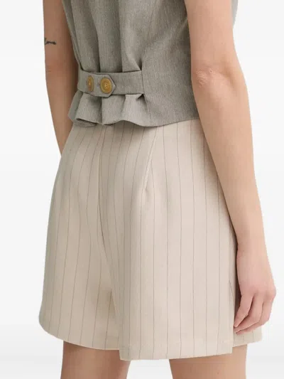 Bruuns Bazaar Pinstripe Tailored Shorts In Neutral