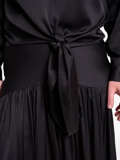 Silk95five Thai Tie-front Top In Black