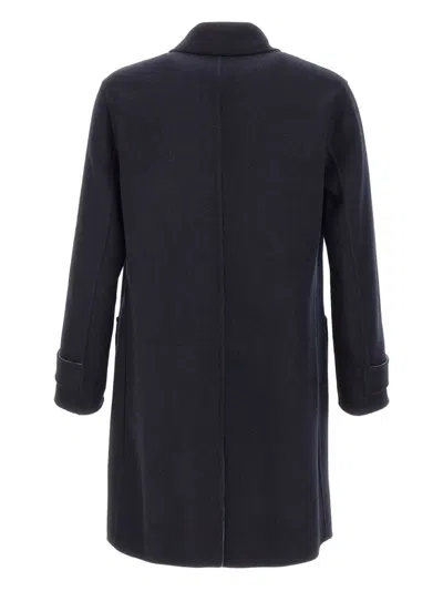 Eleventy Classic-collar Wool Coat In Black