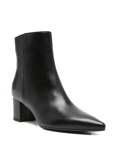 Thea Mika 50mm Pointed-toe Block-heel Boots In Black