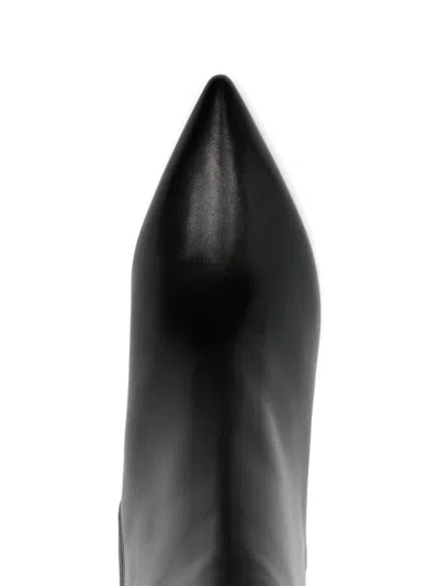 Thea Mika 50mm Pointed-toe Block-heel Boots In Black