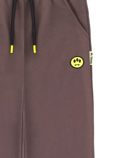 Barrow Number-embellished Drawstring Track Pants In Brown