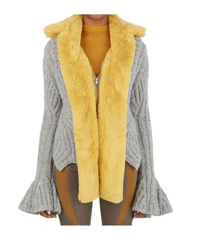 Kiko Kostadinov Consuelo Flared-cuff Cardigan In Brown