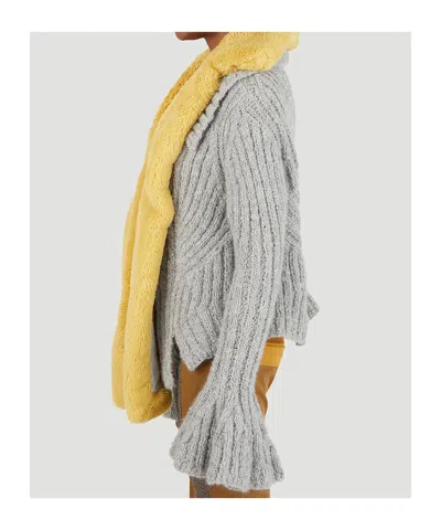 Kiko Kostadinov Consuelo Flared-cuff Cardigan In Brown