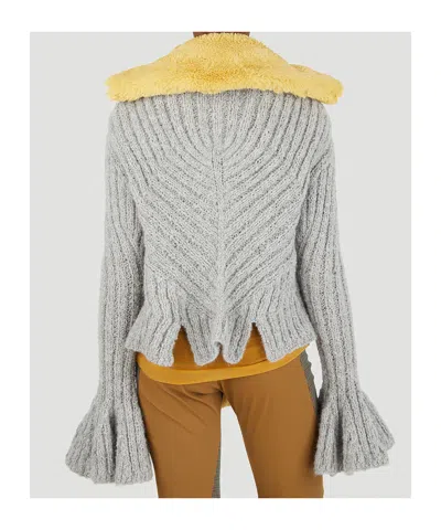 Kiko Kostadinov Consuelo Flared-cuff Cardigan In Brown