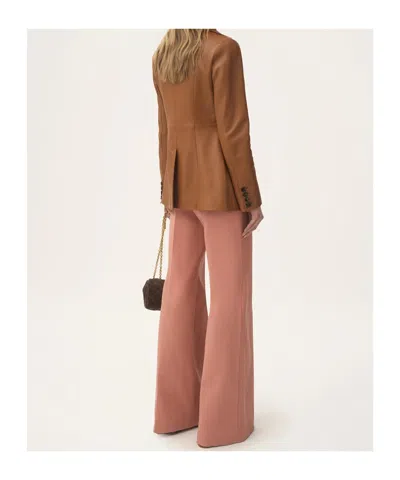 Chloé Slouch Leather Belted Single-breasted Jacket In Brown