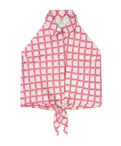 Palm Angels Lapel Sleeveless Shirt In Pink