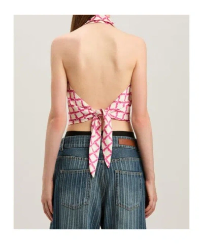 Palm Angels Lapel Sleeveless Shirt In Pink