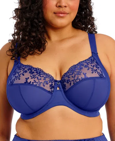Elomi Women's Zarla Banded Underwire Stretch Lace Bra El302505 In Blue