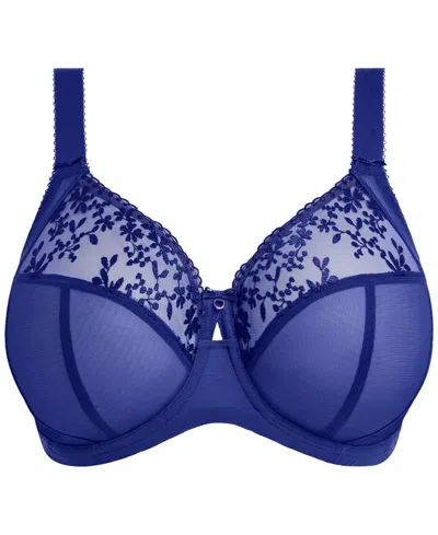 Elomi Women's Zarla Banded Underwire Stretch Lace Bra El302505 In Blue