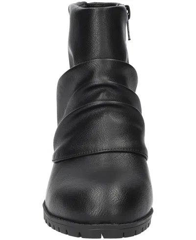 Easy Street Womens Block Heel Booties In Black