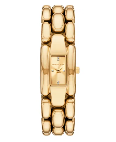 Michael Kors Mini Hally Pavé Gold-tone Watch In Gold