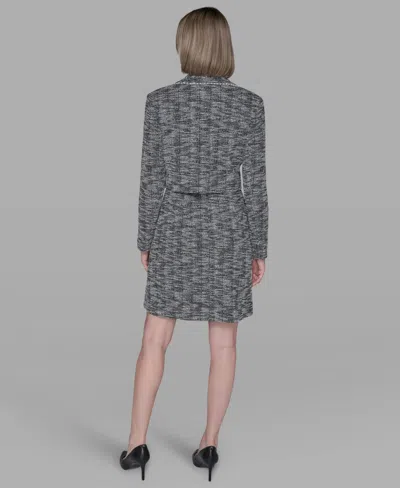 Karl Lagerfeld Women's Metallic Knit Tweed Jacket In Gray