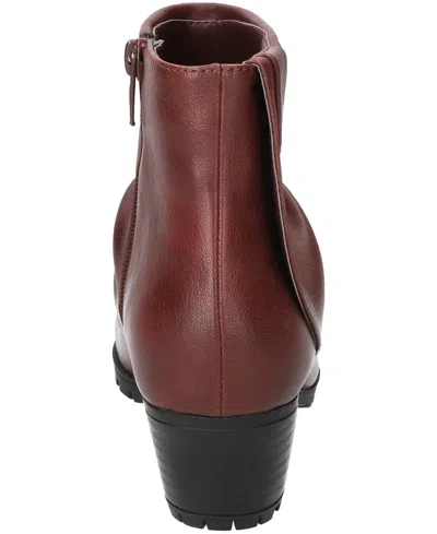 Easy Street Women's Ambrose Zipper Ankle Boots In Burgundy