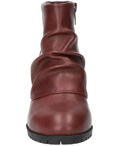Easy Street Women's Ambrose Zipper Ankle Boots In Burgundy