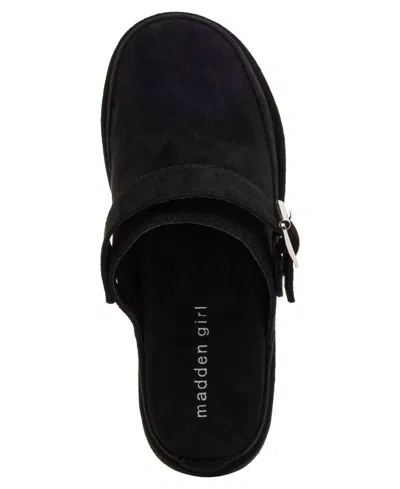 Madden Girl Grahamm Black Fabric Buckle Flatform Slip-on Clogs In Black
