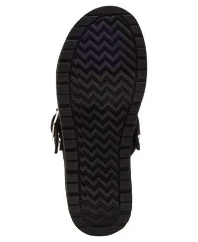 Madden Girl Grahamm Black Fabric Buckle Flatform Slip-on Clogs In Black