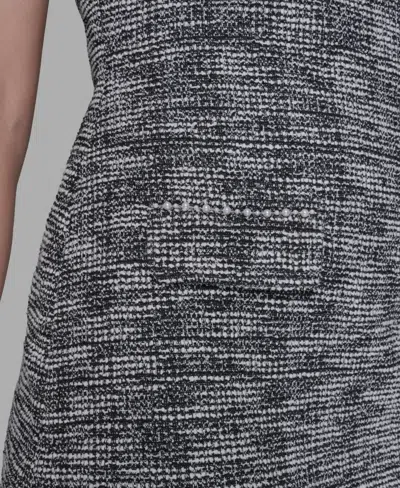Karl Lagerfeld Women's Metallic Knit Tweed Sheath Mini Dress In Gray