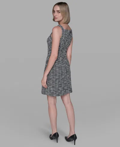 Karl Lagerfeld Women's Metallic Knit Tweed Sheath Mini Dress In Gray