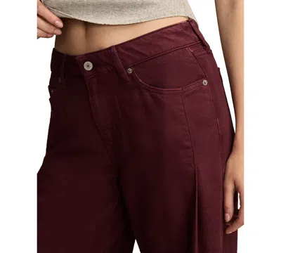 Lucky Brand Women's High-rise Palazzo Pants In Burgundy