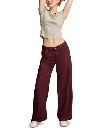 Lucky Brand Women's High-rise Palazzo Pants In Burgundy