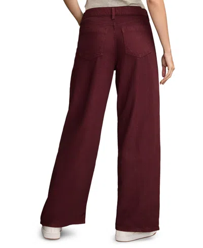 Lucky Brand Women's High-rise Palazzo Pants In Burgundy