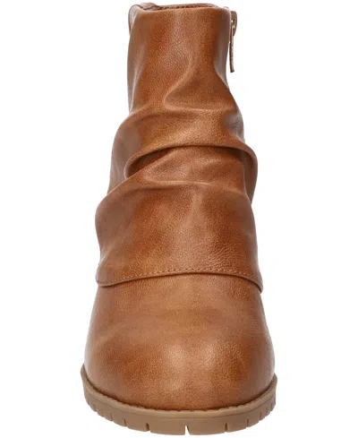Easy Street Women's Ambrose Zipper Ankle Boots In Brown